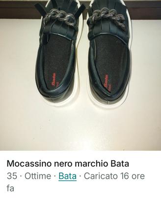 mocassino nero marchio Bata 