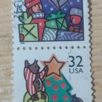 2 Francobolli USA Natale 1996