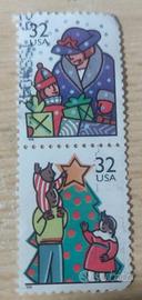 2 Francobolli USA Natale 1996