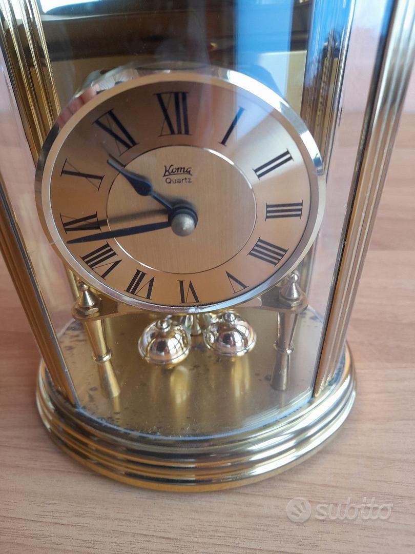 Orologio Barocco Da Tavolo In Ottone Lucido – Stile Francese 800 – Movimento Quarzo – Made In Italy – 40,5 Cm - 2