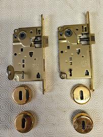 2 serrature porte interne complete + chiave unica