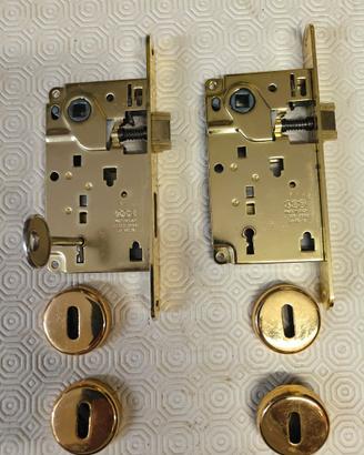 2 serrature porte interne complete + chiave unica