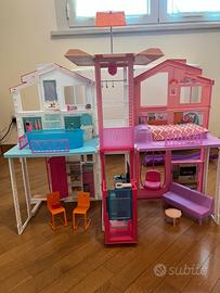 Casa di barbie 3 piani con ascensore e altalena