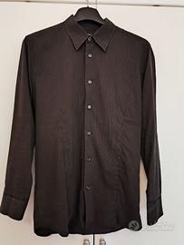 Camicia cotone Gazzarrini, marrone/nera