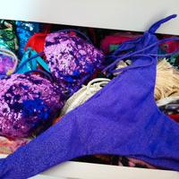 Bikini donna tezuk viola lurex tg s nuovo