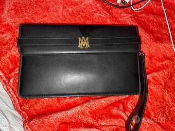 Pochetto AMIRI nera in pelle  Made in italy Ori