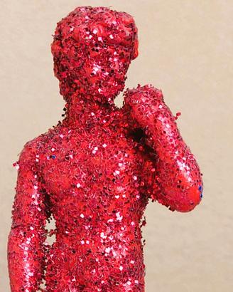 Statuetta David “DiscoDavid” rossa glitter