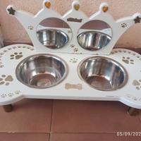 elegante doppia ciotola per cani o gatti