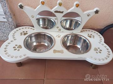 elegante doppia ciotola per cani o gatti