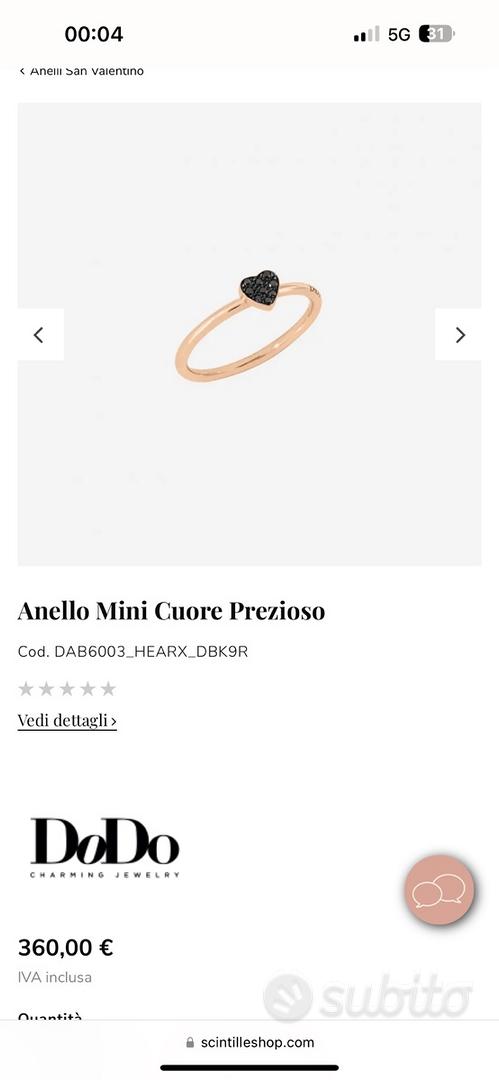 Anello Dodo cuore nero Abbigliamento e Accessori In vendita a Caserta