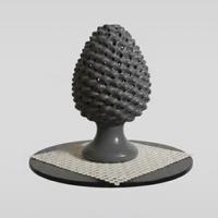 Lampada ceramica pigna grigia