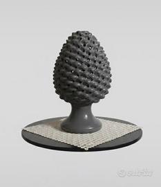 Lampada ceramica pigna grigia