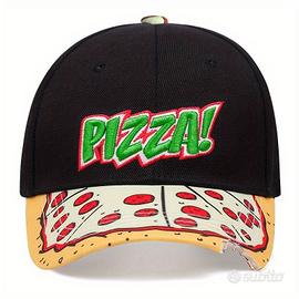 Cappellino ricamato Pizza con visiera moriscata