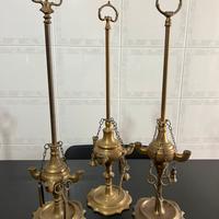 Tre lucerne / lampade ottone fiorentine