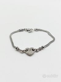 Bracciale con cuore oro 18 kt e diamanti ct. 0.60
