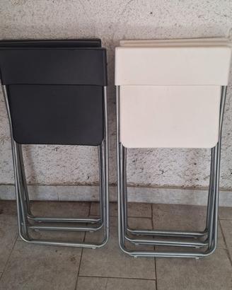 6 sedie pieghevoli + 2 pouf + sedia trucco +seggio