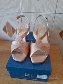 Sandalo donna color champagne 