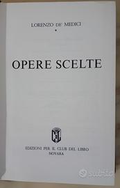Lorenzo De Medici Opere Scelte