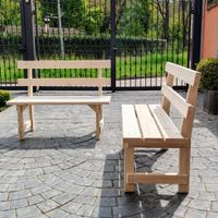 panchina giardino legno massello artigianale 