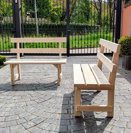 panchina giardino legno massello artigianale 