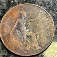Moneta da 1 penny Regno Unito 1914