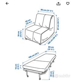 Ikea Poltrona letto non spedisco