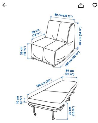 Ikea Poltrona letto non spedisco