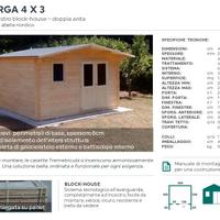 Casetta in legno 4x3 spessore 28mm blockhouse