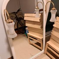 Specchio cornice legno laccato per bagno vintage