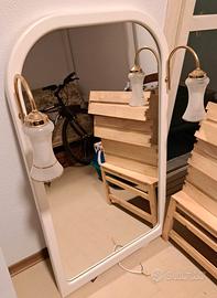 Specchio cornice legno laccato per bagno vintage