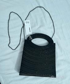 Menbur borsetta a mano con catenella raso perline 