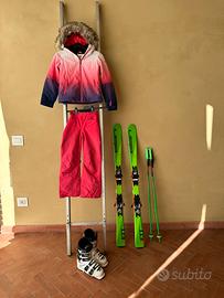 ATTREZZATURA COMPLETA  SKI BAMBINA 10 ANNI