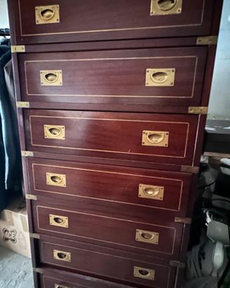 Cassettiera mogano stile vecchia marina