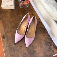 Decollete camoscio rosa