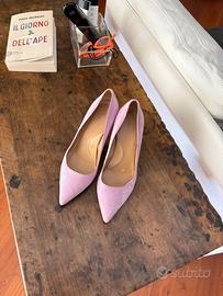 Decollete camoscio rosa