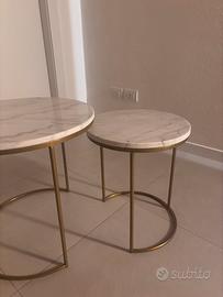 COPPIA TAVOLINI MARMO DESIGN