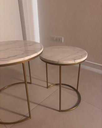 COPPIA TAVOLINI MARMO DESIGN