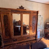 Camera da letto completa in noce (9 pezzi)