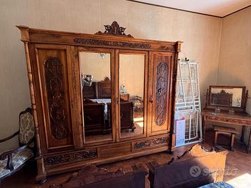 Camera da letto completa in noce (9 pezzi)