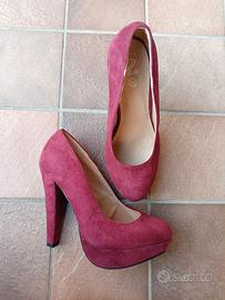 Scarpe 37 Tacco Plateau Décolleté Bordeaux ZARA