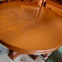 TAVOLO ROTONDO LEGNO ANTICO ALLUNGABILE