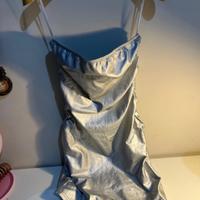 Vestito argento metallizzato-nuovo-taglia S