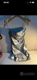 Vestito argento metallizzato-nuovo-taglia S