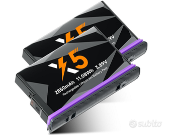 Set 2x Batterie 2850 mAh per Insta360 X5 + 2 Custo