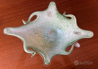 Ciotola in vetro di Murano con inserti in argento
