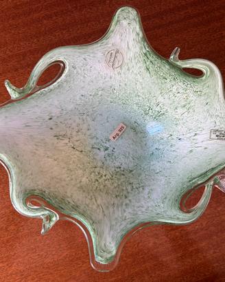 Ciotola in vetro di Murano con inserti in argento