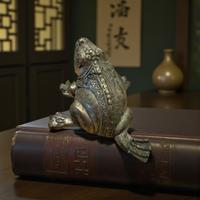 Statua scultura lega bronzo rana vintage Oriente