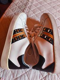 Sneakers Twinset Milano pelle bianca Gold 