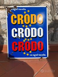 Insegna smaltata vintage "Crodo''" 38x48