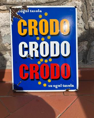 Insegna smaltata vintage "Crodo''" 38x48